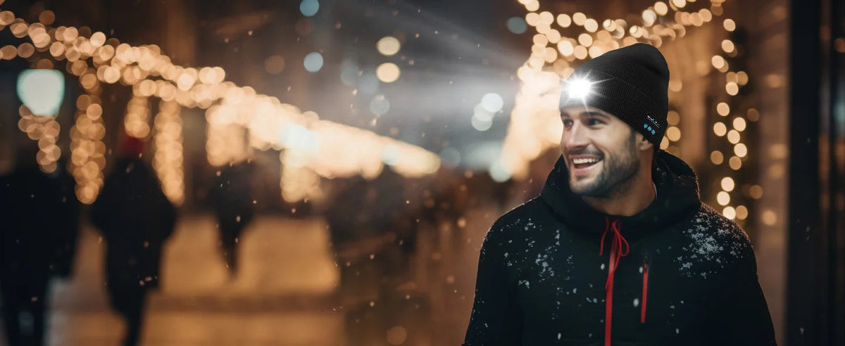 Night Run Marathon Night Fishing Bluetooth LED Light Warm Cap USB Rechargeable Music Knitted Cap 3 Gear Light Adjustment Cap DealNede™