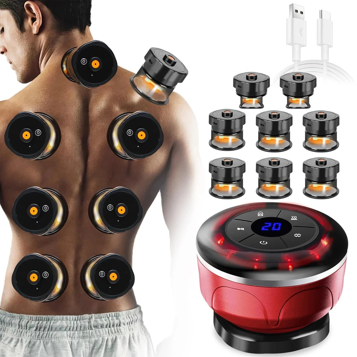 Electric Cupping Massager 8 Cups EMS Gua Sha Fat Burner Device DealNede™