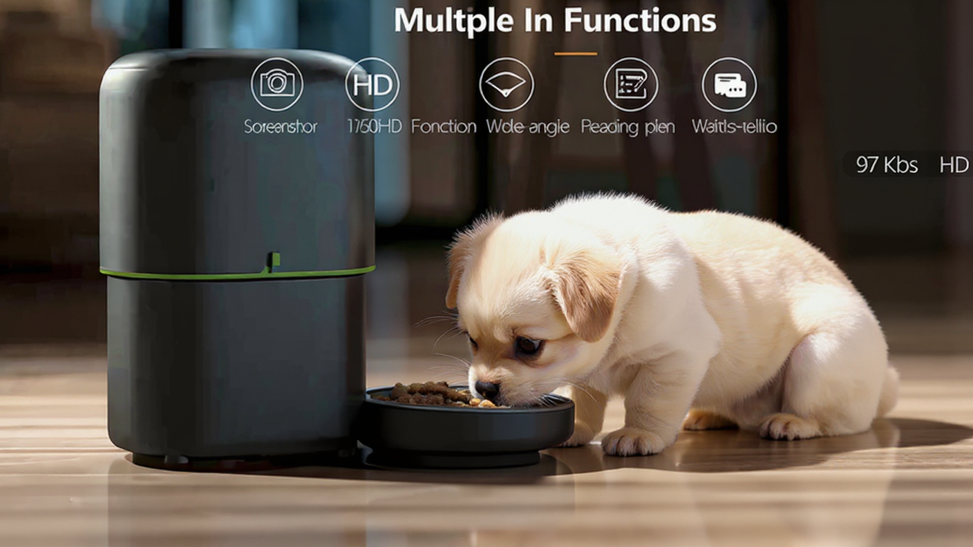 FURPIPI 4L Smart Automatic Cat Feeder with 1080P Camera, 2.4G/5G WiFi, App Control, Two-Way Audio & Stainless Steel Bowl for Cats & Dogs DealNede