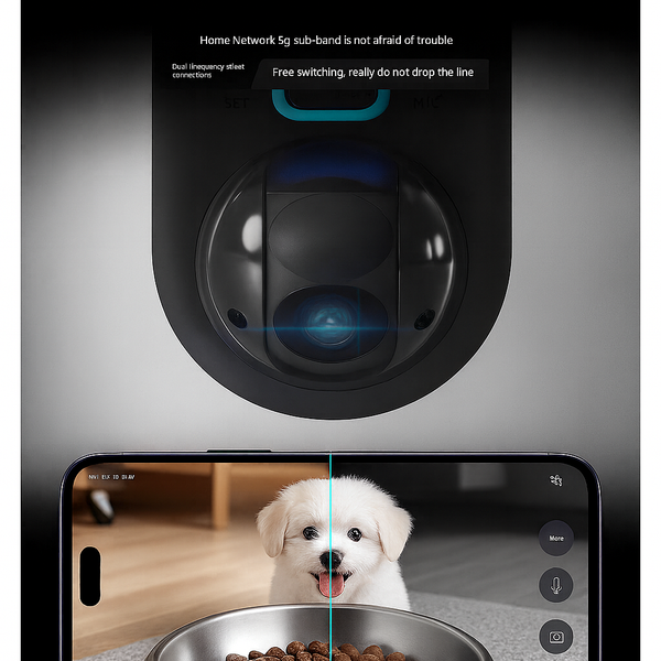 Smart Pet Feeder 4L HD Camera WiFi Automatic Cat and Dog Food Dispense DealNede
