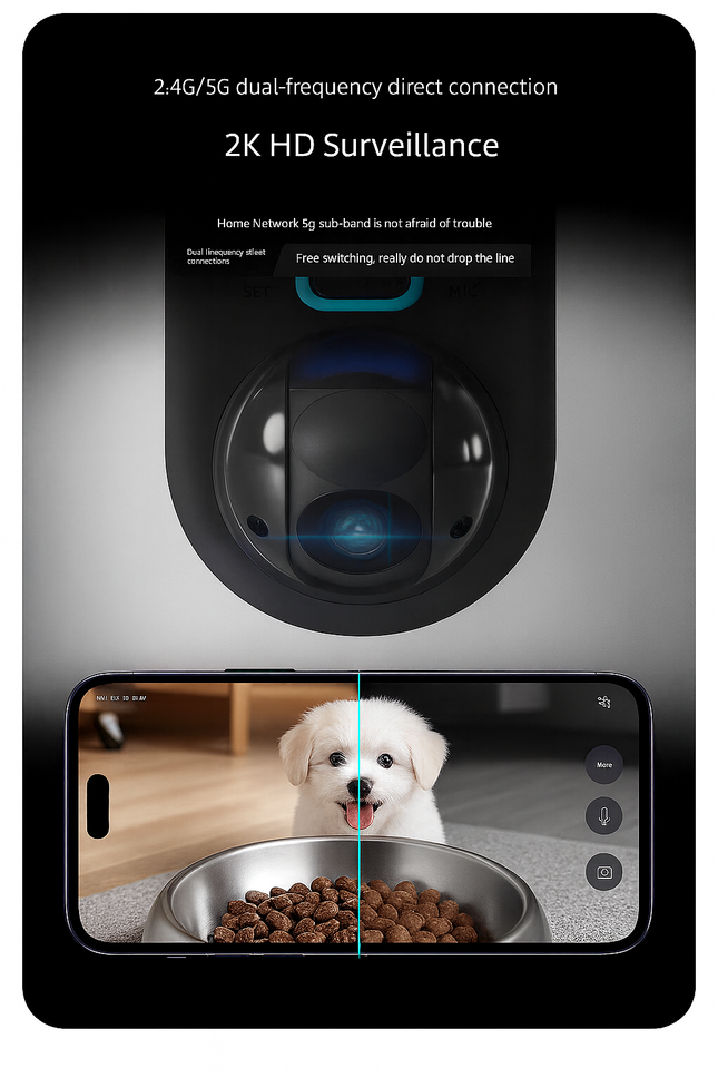 Smart Pet Feeder 4L HD Camera WiFi Automatic Cat and Dog Food Dispense DealNede