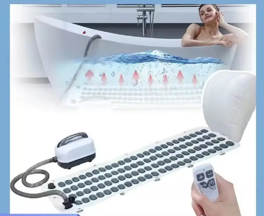 🛁 Home‑Spa Bubble Bath Mat – Electric, Non‑Slip Massage Mat with Remote Control & Pillow DealNede