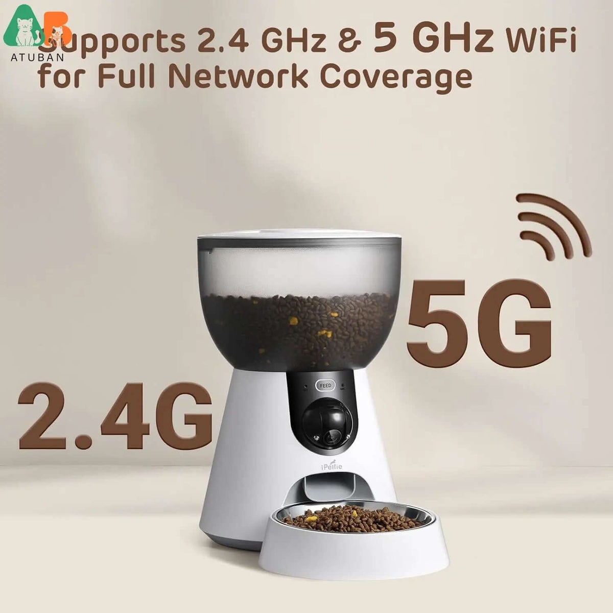 Smart Pet Feeder 4L HD Camera WiFi Automatic Cat and Dog Food Dispense DealNede