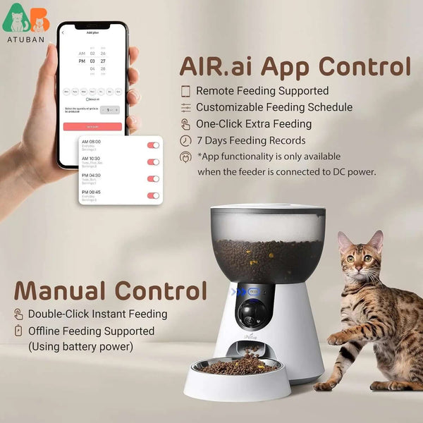 Smart Pet Feeder 4L HD Camera WiFi Automatic Cat and Dog Food Dispense DealNede