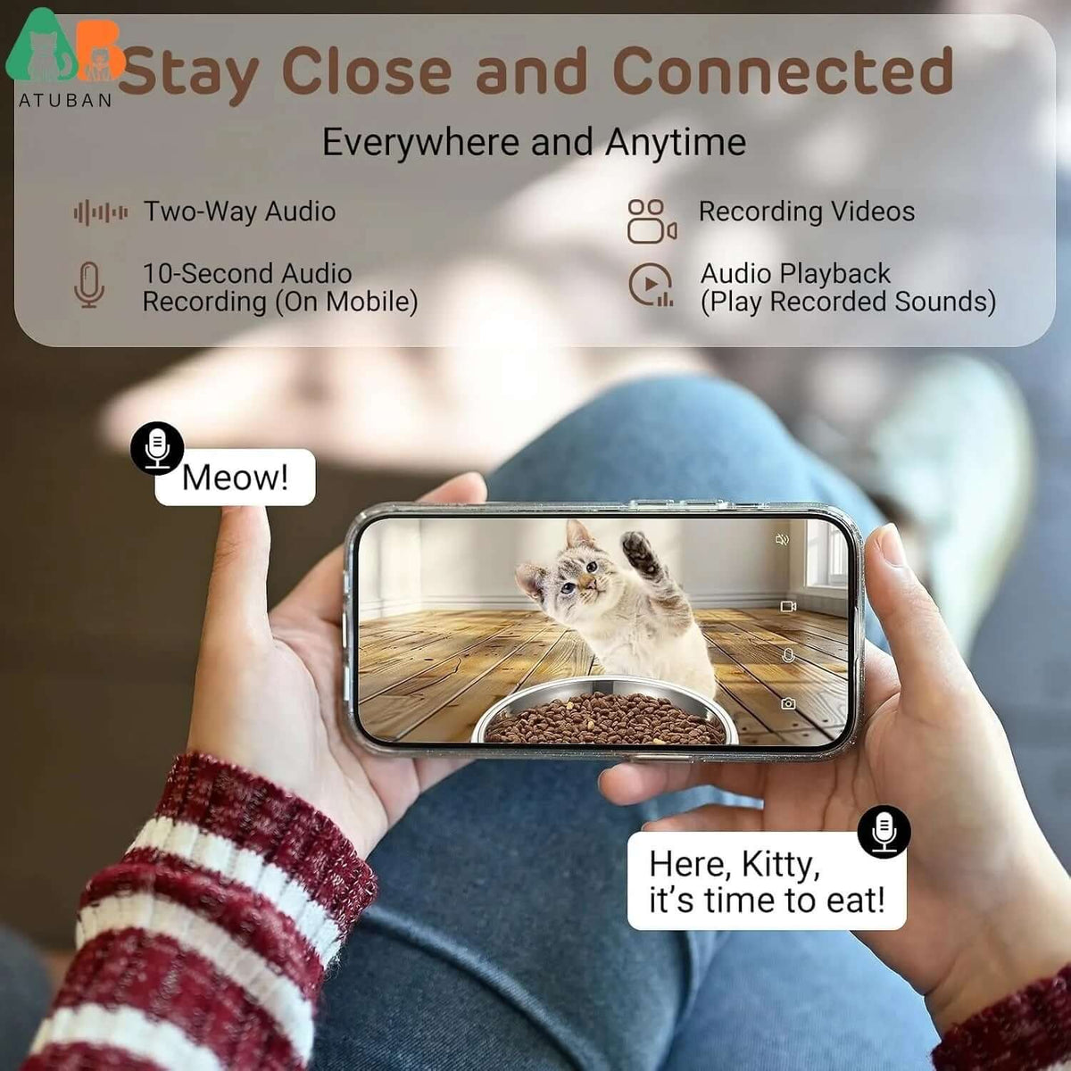 Smart Pet Feeder 4L HD Camera WiFi Automatic Cat and Dog Food Dispense DealNede