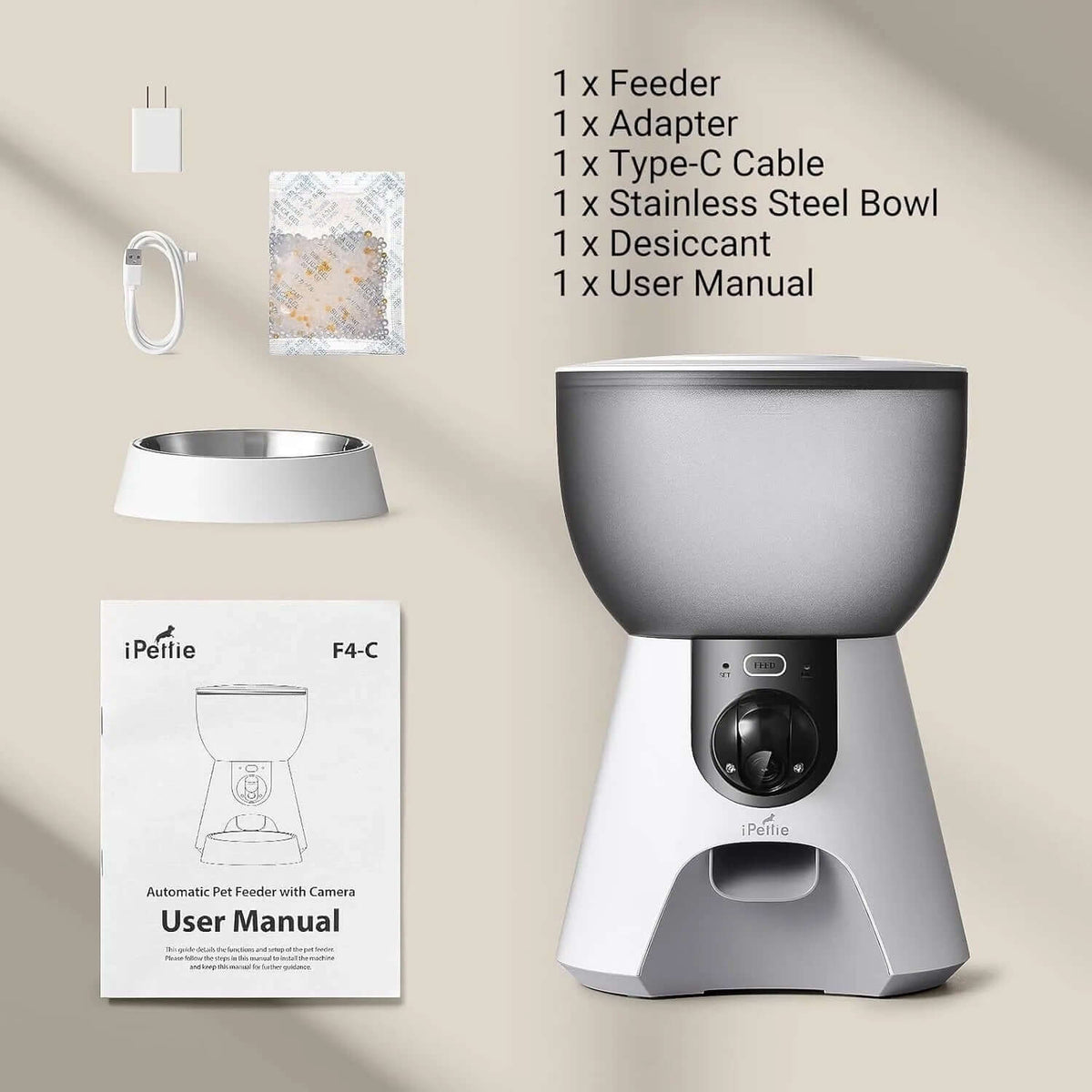 Smart Pet Feeder 4L HD Camera WiFi Automatic Cat and Dog Food Dispense DealNede