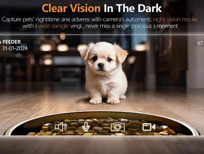 FURPIPI 4L Smart Automatic Cat Feeder with 1080P Camera, 2.4G/5G WiFi, App Control, Two-Way Audio & Stainless Steel Bowl for Cats & Dogs DealNede