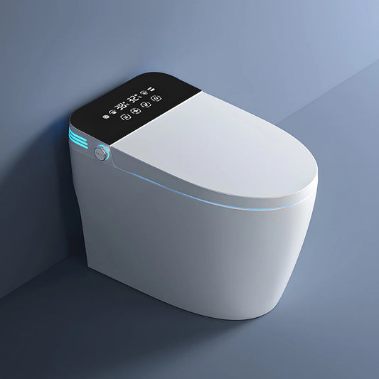 Smart Toilet with Bidet, Heated Seat, Warm Air Dryer, Auto Flush, Remote Control, LED Display, Luxury One-Piece Elongated Toilet